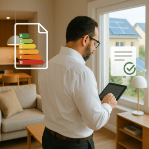 Arquitecto técnico preparando certificado energético